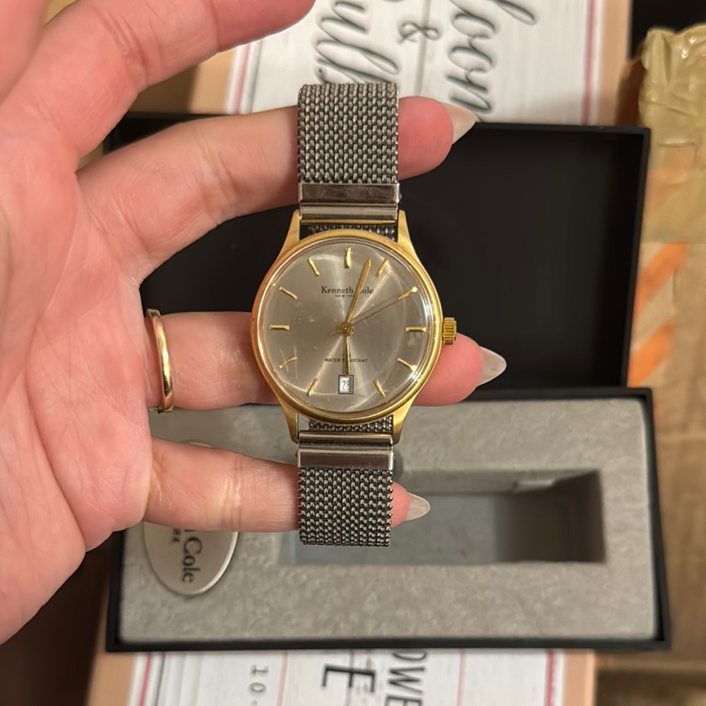 Kenneth Cole Two-Tone Mesh Band Watch
